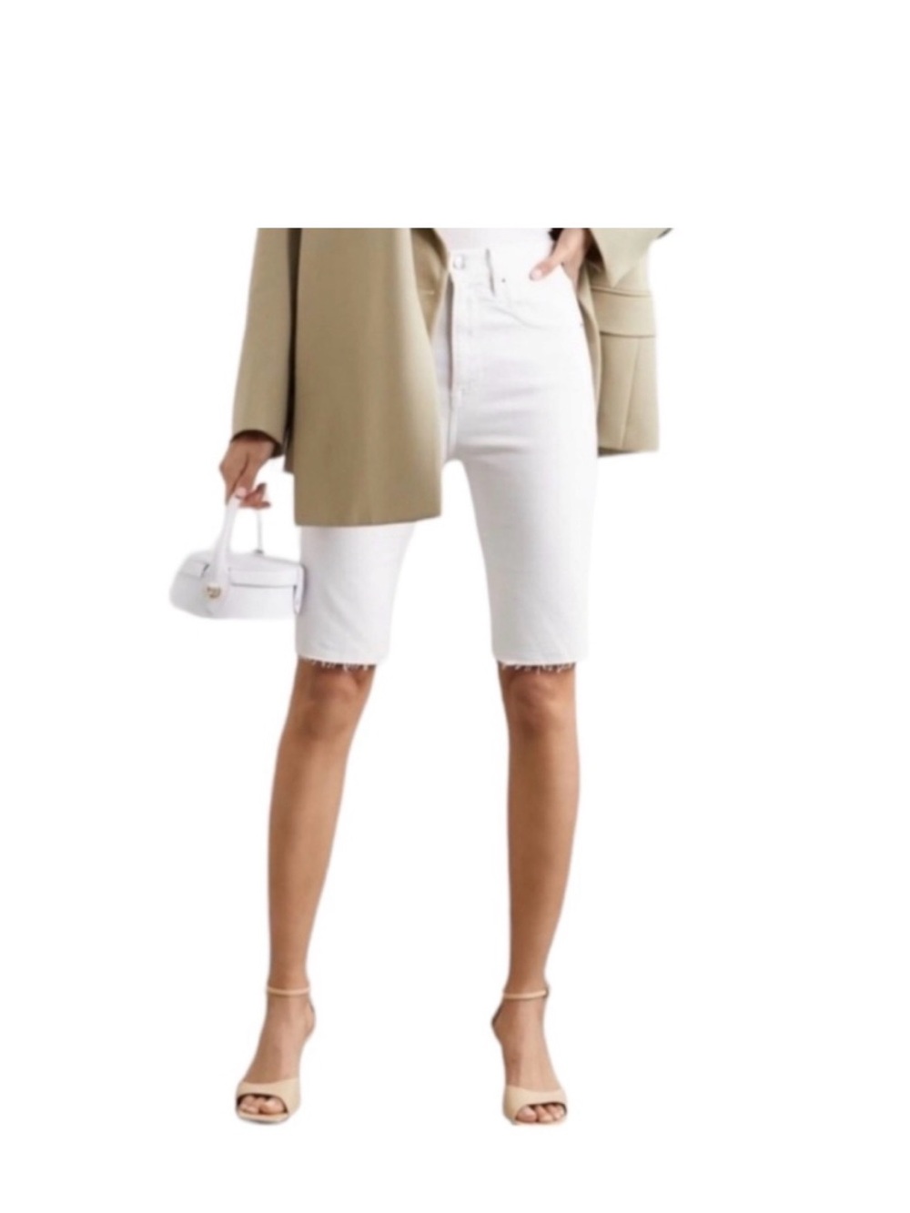 PAIGE White Denim Bermuda Shorts "The Knee Shorts" Never worn. Washed once.